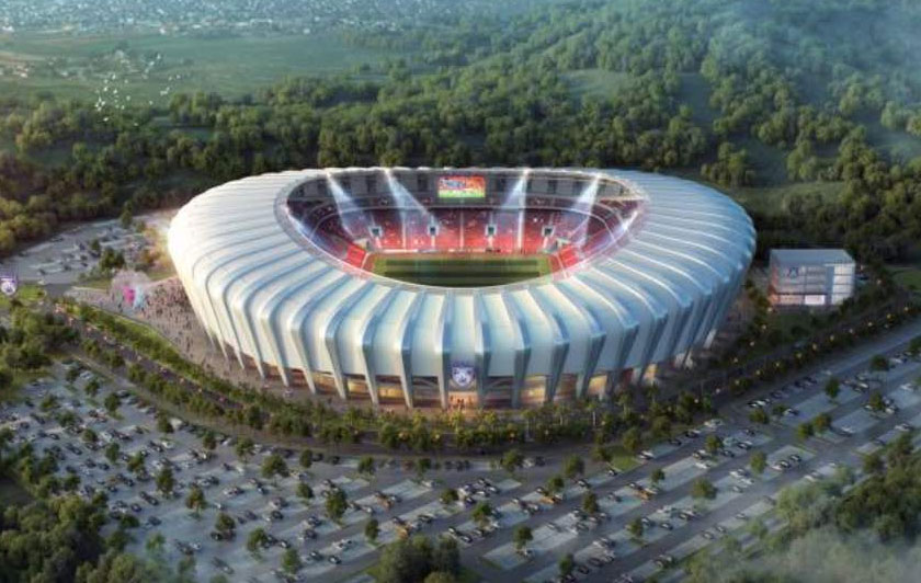 Reka bentuk stadium JDT yang baharu.