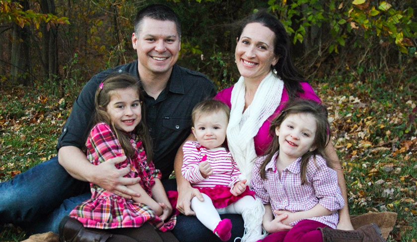 Brian and Shelane Gaydos with daughters, Nadia, Olivia, and Sophia. Shelane Gaydos was a Fairfax County police officer and killed herself after a miscarriage in June 2015. Her family believes she suffered from postpartum psychosis. Pix Sarah Bryant/The Washington Post