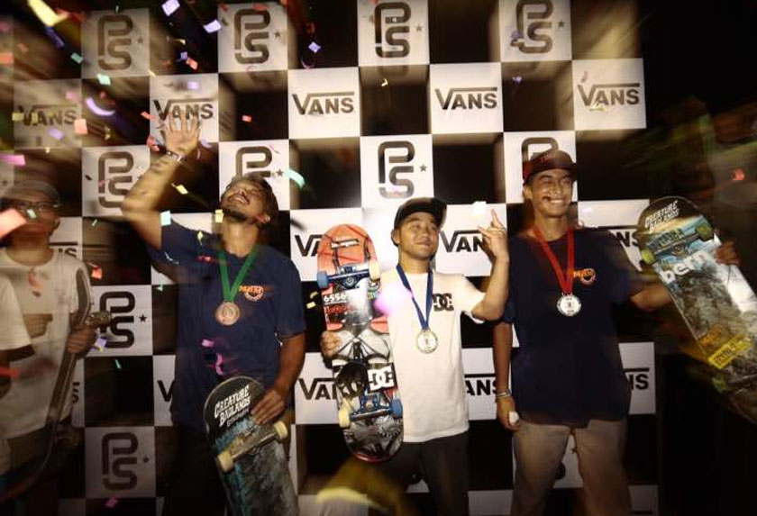 Dari kiri Makoto, Kensuke & Akira dari Jepun. - Vans Park Series