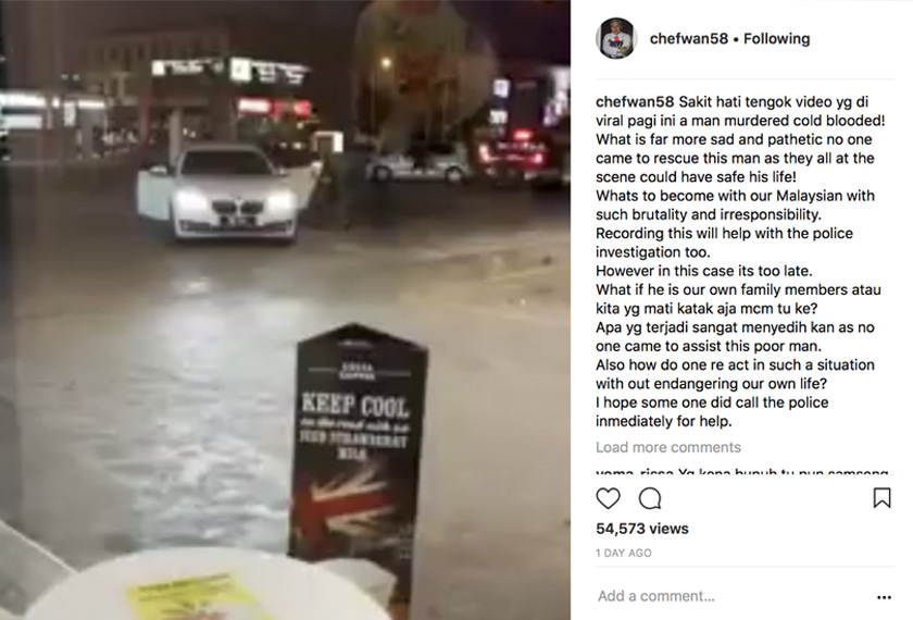 Malah, apa yang lebih menyedihkan bagi chef berusia 59 tahun itu ialah tiada langsung bantuan yang diberikan daripada orang yang menyaksikan tragedi itu.