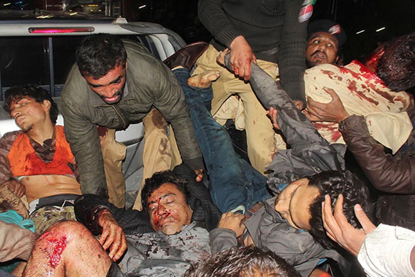 Five police officers were among the dead.