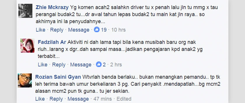 Antara reaksi dan perkongsian di Facebook.