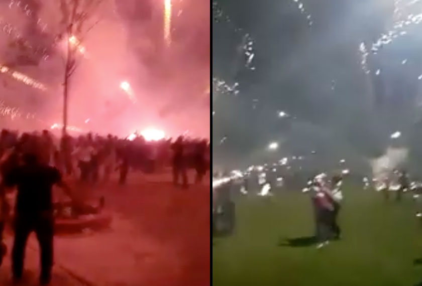 Keadaan gawat dirasakan seketika di Kompleks Sukan Pandamaran, Klang malam tadi apabila pertunjukan bunga api tidak berlangsung baik seperti yang dirancang. - Foto: Sumber Facebook