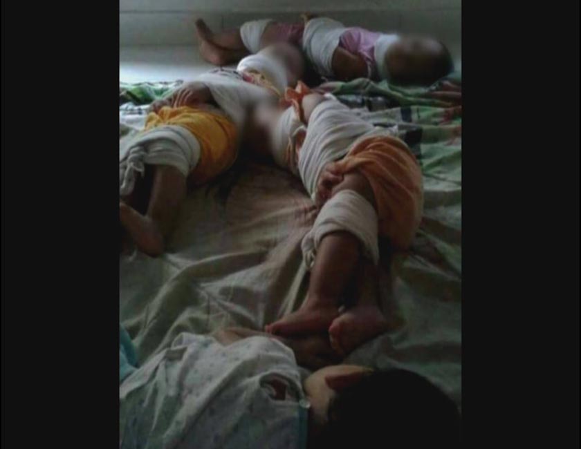 Gambar kanak-kanak berkenaan yang diikat kaki dan tangan selain mulut mereka ditutup tersebar di laman sosial sejak Khamis lepas. - Foto Astro AWANI