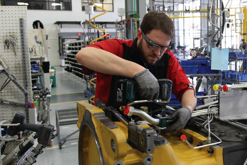 A worker at agriculture manufacturer AGCO uses Glass to see assembly instructions, make reports and get remote video support. Courtesy of Google/The Washington Post