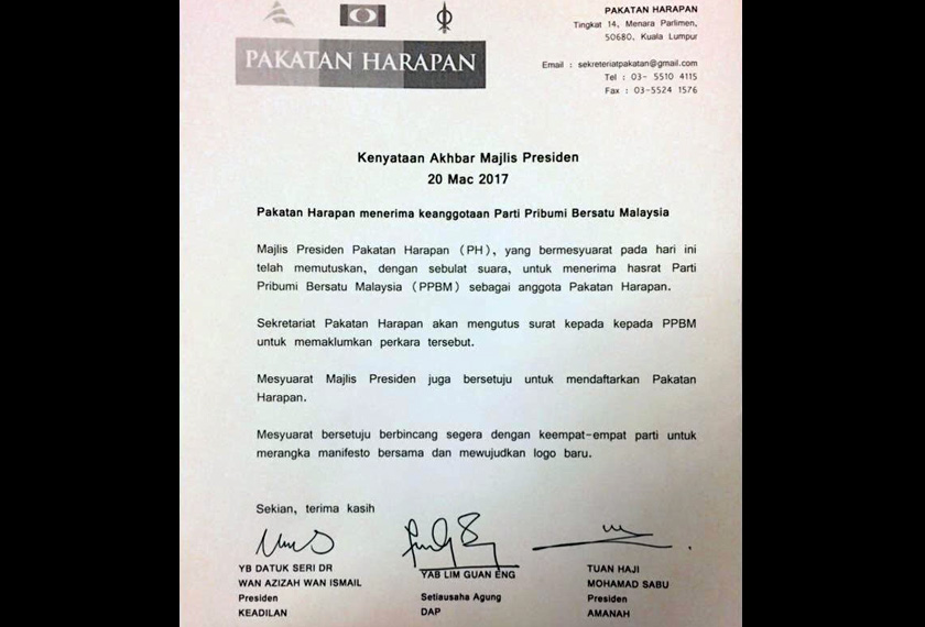 Kenyataan media Majlis Presiden Pakatan Harapan