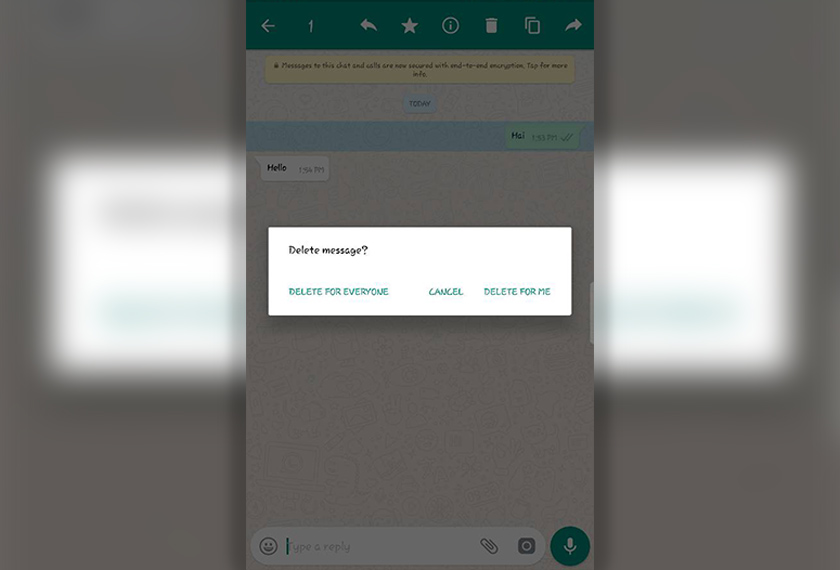 Anda akan diberi pilihan untuk memadam perbualan tersebut seperti 'Delete For Everyone' atau 'Delete For Me'.