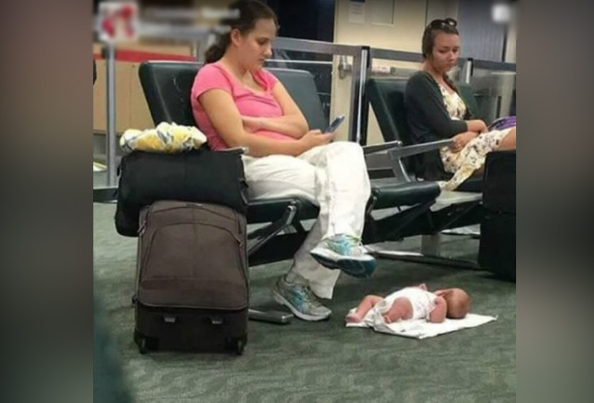 Tahun lalu, gambar Lensing yang duduk di atas kerusi sambil menggunakan telefon, manakala anaknya pula dibiarkan berbaring di atas lantai beralaskan selimut, ditularkan oleh seorang pengguna Facebook.