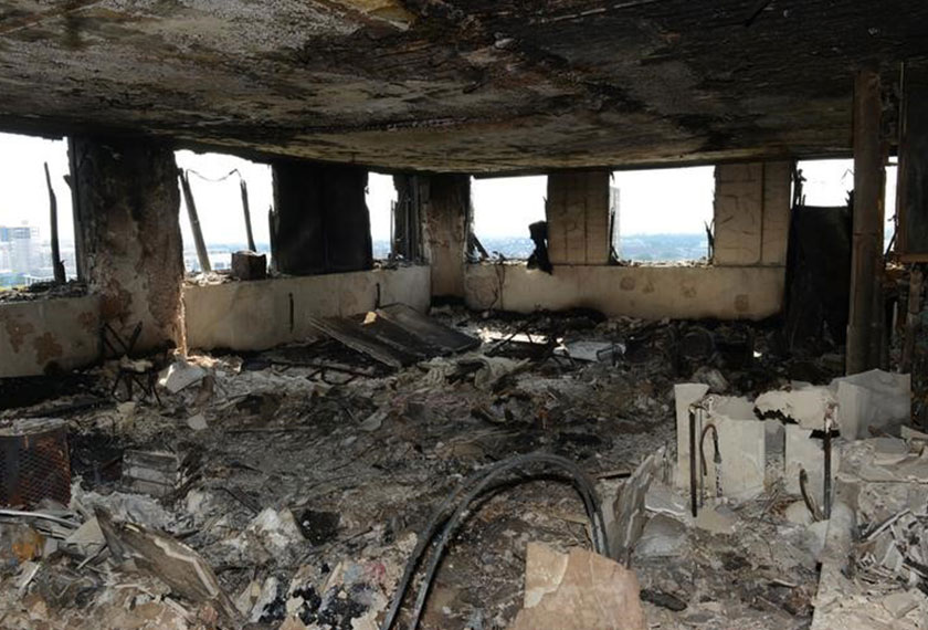 An apartment inside Grenfell Tower in north Kensington is seen in a handout picture released by the Metropolitan Police in London, Britain on June 18, 2017. - Metropolitan Police Handout via REUTERS