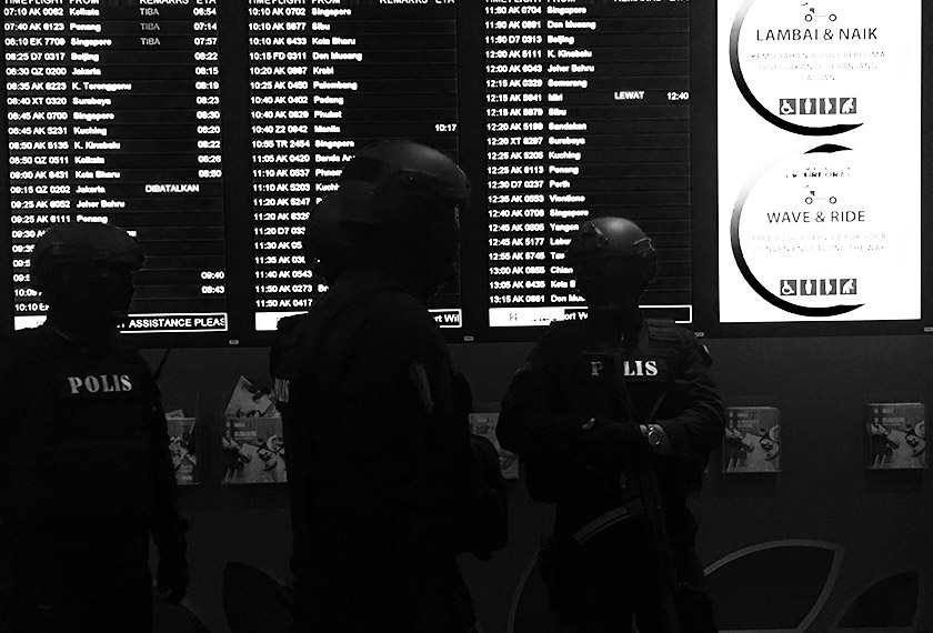 Pasukan STAFOC PDRM melakukan kawalan ketat di semua lokasi di KLIA2.