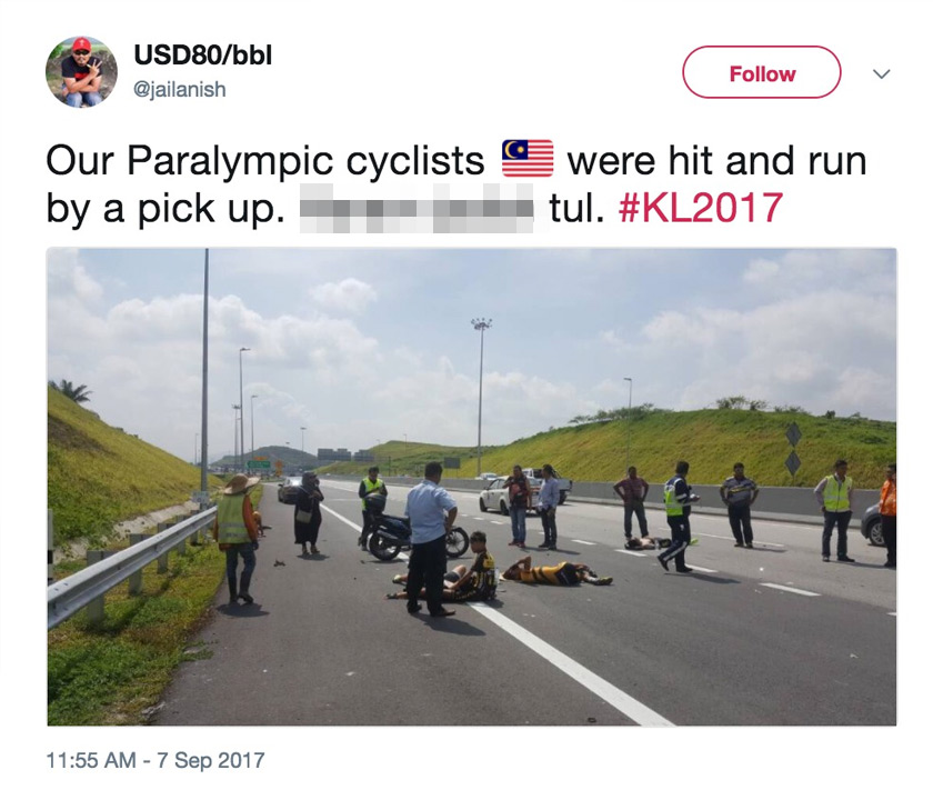 Antara gambar dan video mengenai kemalangan tersebut yang tersebar di media sosial. - Twitter / @jailanish