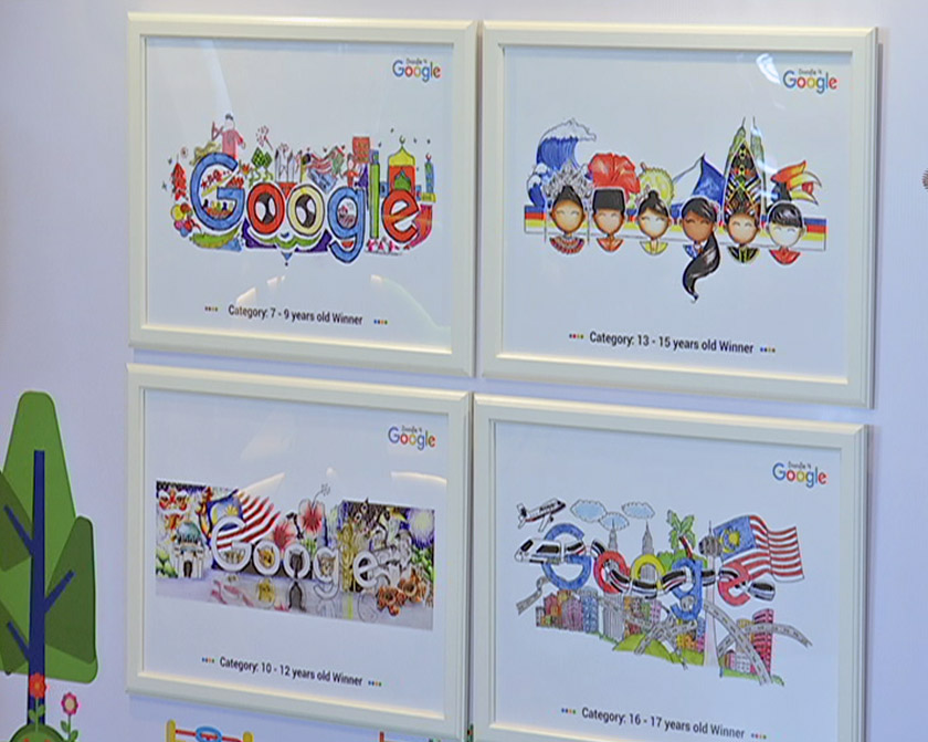 Art pieces by four age category winners. - Astro AWANI