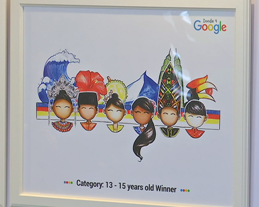 'United, We Shine' by Kai Wei Ch'ng, the grand winner Malaysia’s second ever Doodle 4 Google competition, - Astro AWANI