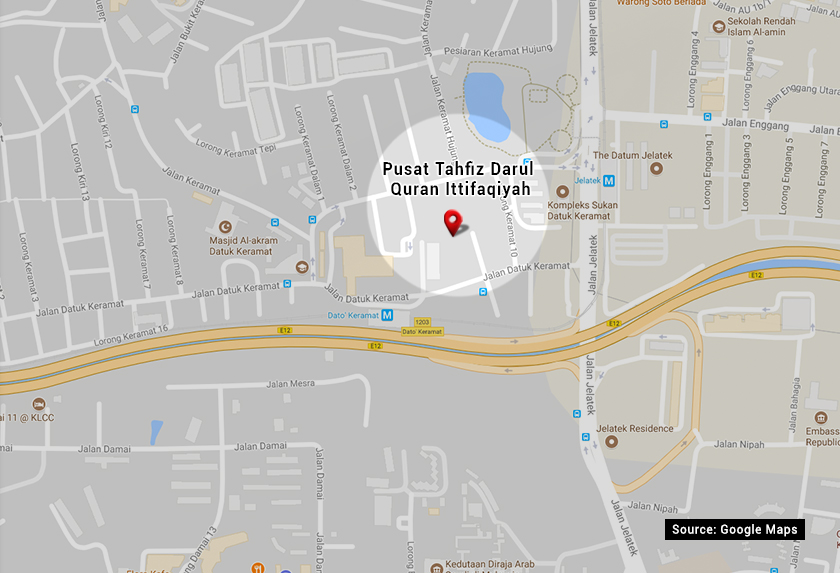 Lokasi Pusat Tahfiz Darul Quran Ittifaqiyah.