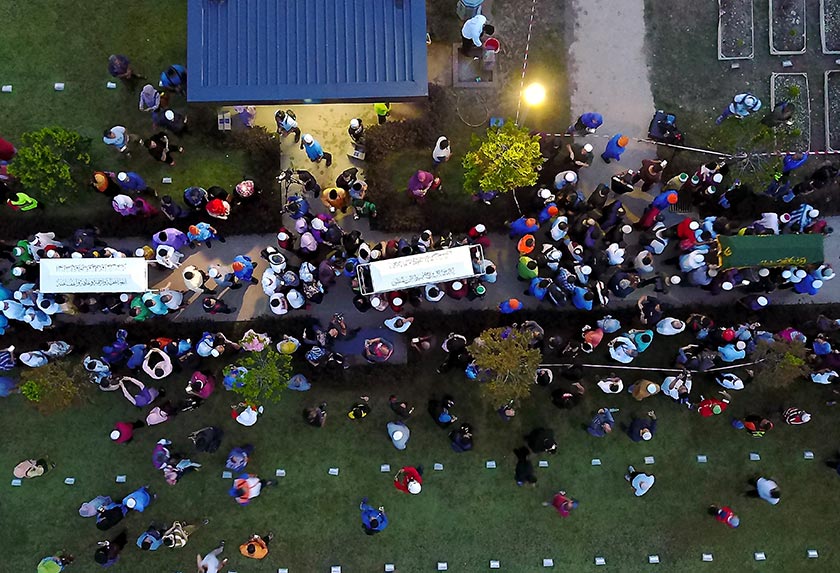 The funeral of 11 of the 23 tahfiz school fire victims at the Raudhatul Sakinah Muslim Cemetery in Taman Batu Muda, Kuala Lumpur on Sept 15, 2017. - BERNAMA
