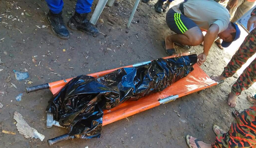 Mangsa sebelum itu disambar buaya ketika sedang memancing dengan sepupunya di tebing Sungai Kuala Besar, 24 September lalu. -Foto Jabatan Bomba dan Penyelamat Sarawak