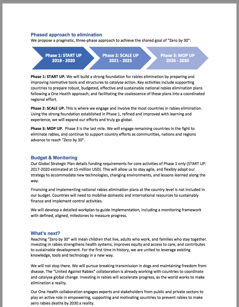 Zero by 30: The Global Strategic Plan to Prevent Human Deaths from Dog-Transmitted Rabies by 2030