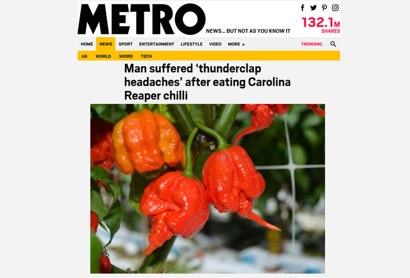 Doktor di Amerika Syarikat menasihatkan agar pertandingan makan cili dihentikan kerana kesan luar jangkaan terhadap kesihatan - Foto metro.co.uk