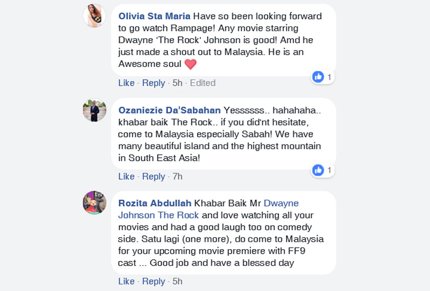 Sumber: Facebook/Dwayne The Rock Johnson