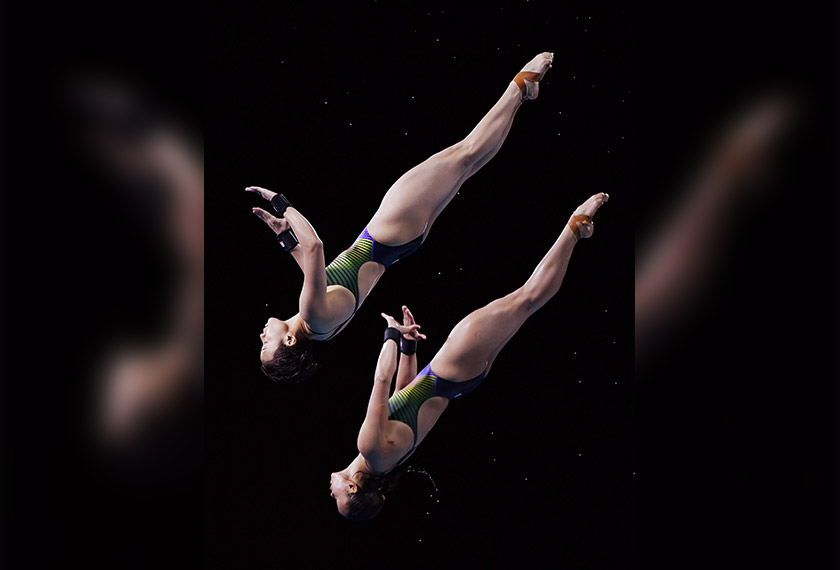 Pandelela dan Jun Hoong mempamerkan aksi cemerlang dalam acara 10 m platform seirama pada Sukan Komanwel 2018.