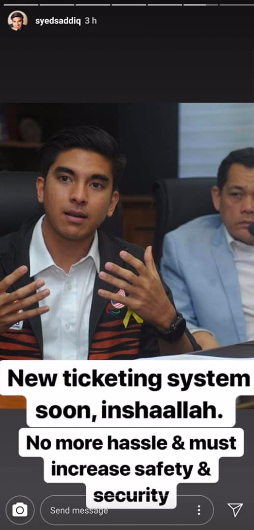 Syed Saddiq menyatakan pihaknya akan memperkenalkan sistem tiket baru.