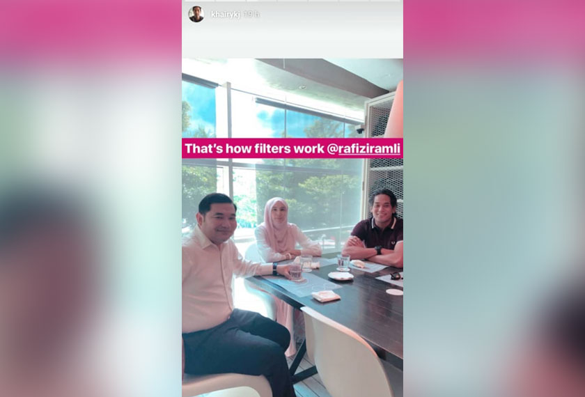 Rafizi, Nurul Izzah dan Khairy. - Foto Instagram/@khairykj