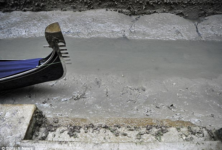 Dasar berlumpur di terusan Venice - DailyMail