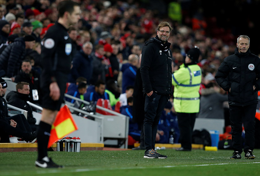 Klopp terpaksa menahan kemarahannya supaya tidak dihukum FA Inggeris. Gambar REUTERS