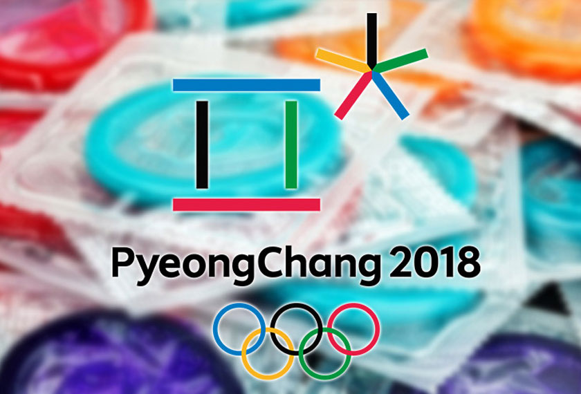 Sebanyak 110,000 kondom percuma diedarkan dalam temasya Sukan Olimpik Musim Sejuk itu.