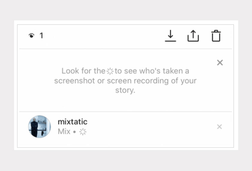 Ikon ini akan menunjukkan pemilik akaun yang merakam Instagram Stories anda