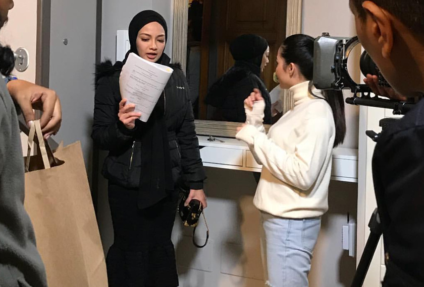 Neelofa berkongsi suasana hari pertama pengambaran di Rom, Itali. -Foto Instagram/Neelfa