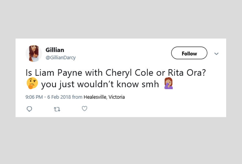 Peminat keliru hubungan antara Liam, Cheryl dan Rita.