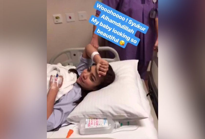 Pelakon yang popular dengan filem Polis Evo itu, selamat melahirkan bayi lelaki seberat 2.98 kilogram di sebuah hospital swasta di ibu negara. - Foto Instagram