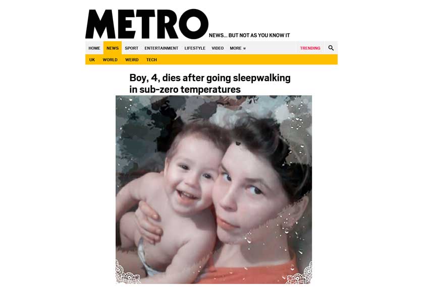 Maria bersama Bogdan yang maut akibat terdedah dengan cuaca sejuk melampau - Foto metro.co.uk