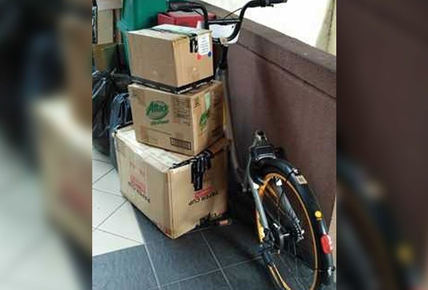 Basikal Obike dijumpai didalam sebuah rumah sebagai kepunyaan sendiri.