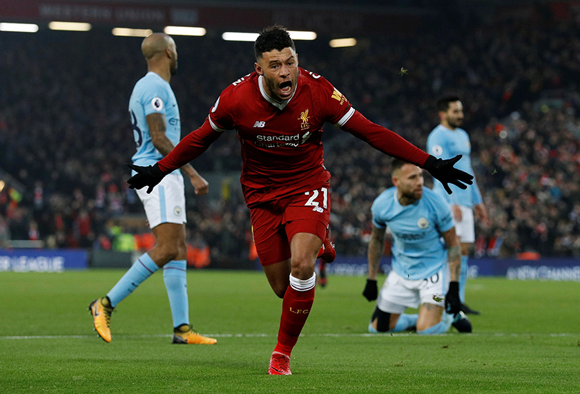 Alex-Oxlade Chamberlain menjaringkan gol pertama Liverpool menentang Manchester City semalam.
