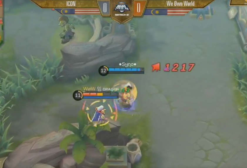 Mohamad Amir Afdhal ‘Syno’ Ruzlan yang menggunakan Chou cuba mengejar dan memberi serangan padu kepada Zairul Hazim