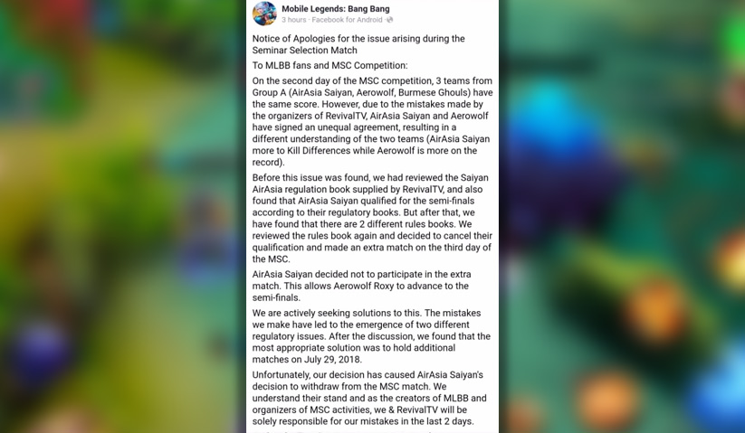 Kenyataan daripada Moonton berkenaan kelayakan separuh akhir Piala Asia Tenggara