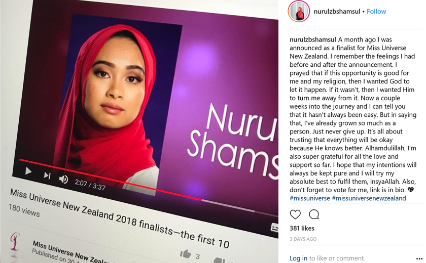 Nurul mengharapkan yang terbaik setelah dipilih sebagai salah seorang finalis dan berterimakasih kepada penyokongnya di Instagram. Instagram @nurulzbshamsul