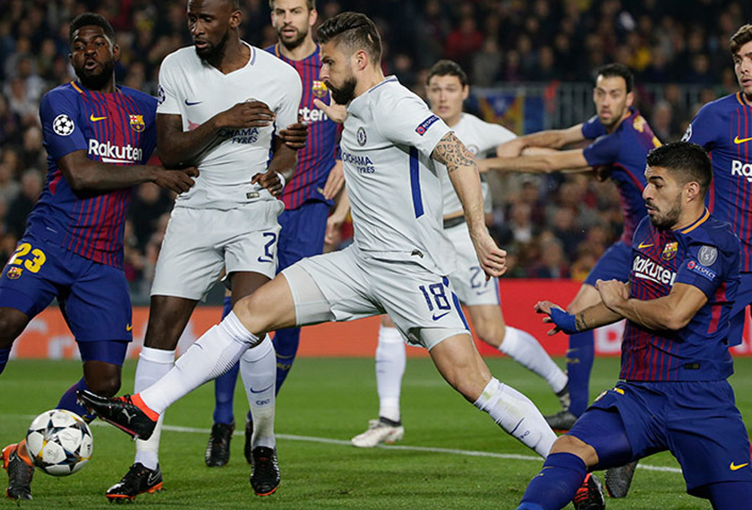 Barcelona layak ke suku akhir Liga Juara-juara Eropah selepas benam Chelsea dengan agregat 4-1 - Foto AP