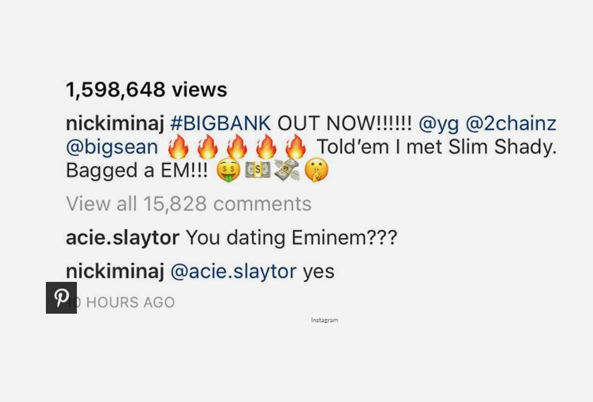 Nicki Minaj memberi respon kepada peminatnya di segmen komen