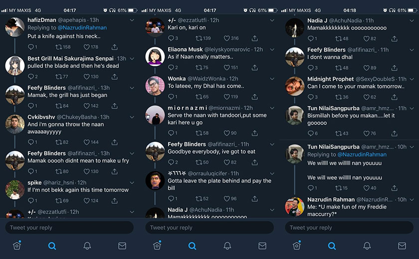 Olahan lirik Bohemian Rhapsody oleh warga Twitter.