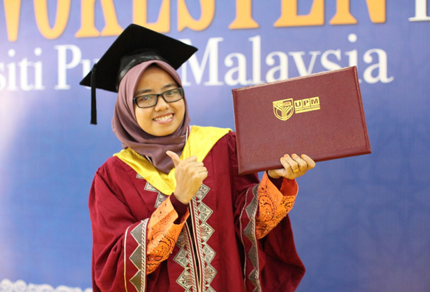 Ketabahan dan usaha keras Nuraimi berbaloi akhirnya. - CoSComm UPM