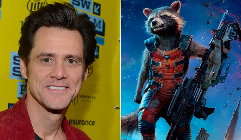 Pelakon komedi Jim Carrey hampir meminjamkan suara beliau untuk Rocket Raccoon.