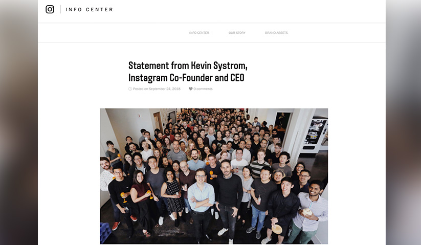 Kenyataan yang dikeluarkan Systrom di blognya.