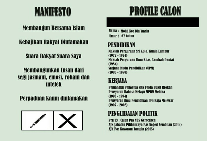 Lima misi utama dalam manifesto pilihan raya Mohd Nor.