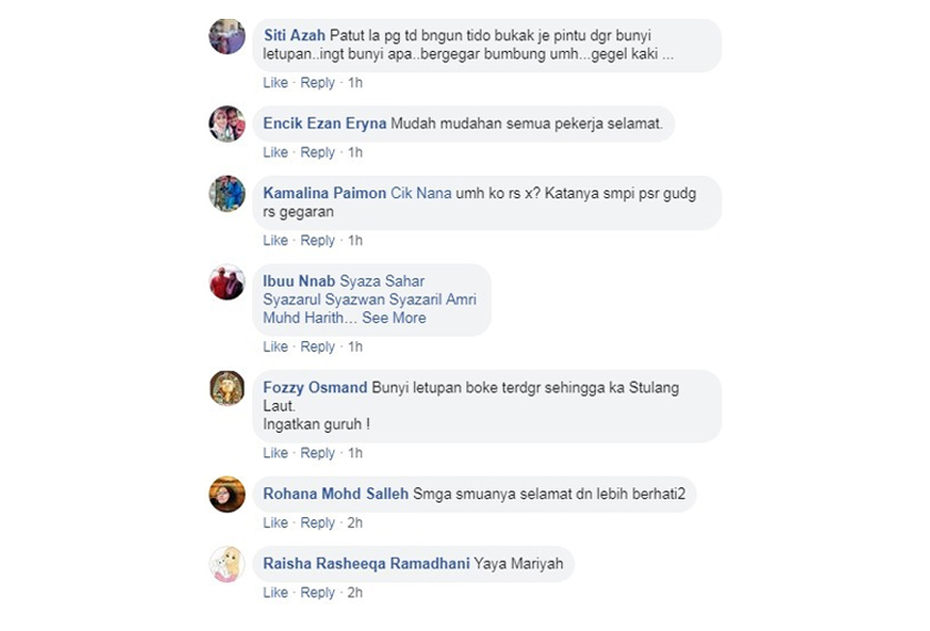 Komen netizen tentang insiden letupan dan kebakaran di Pengerang.