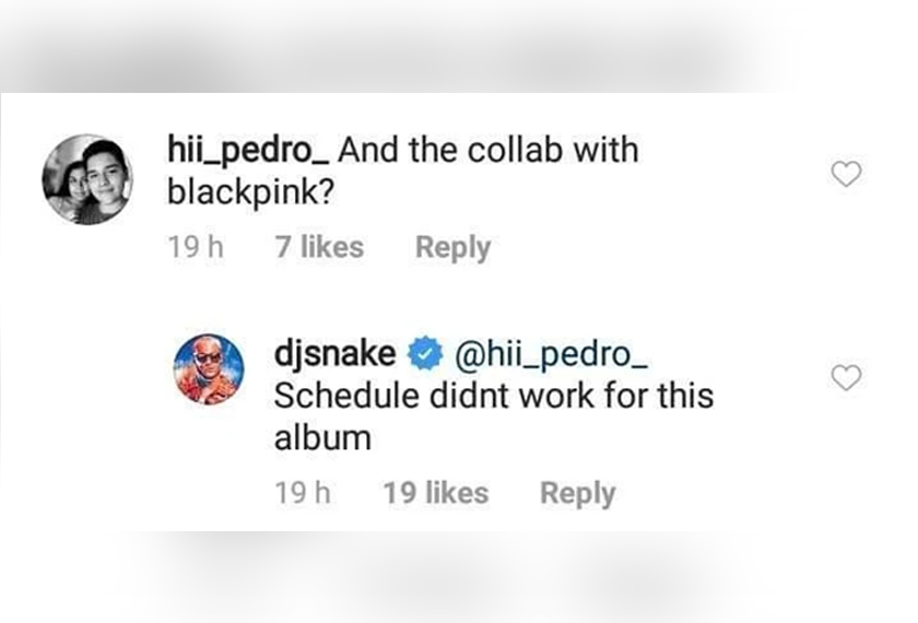 Peminat bertanyakan kepada DjSnake mengapa Blackpink tiada didalam albumnya