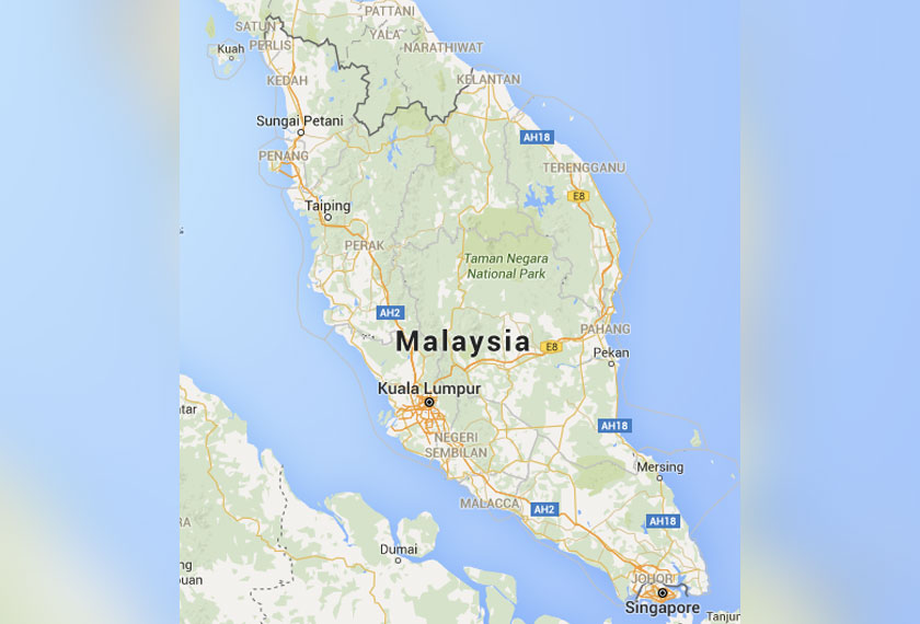 Peta 6. Peta Semenanjung Tanah Melayu (Semenanjung Malaysia) Hari Ini (Sumber: Diubahsuai daripada GoogleMaps)