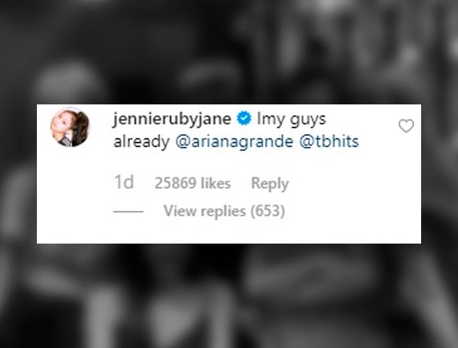 Jennie meninggalkan komen di laman instagram Tommy